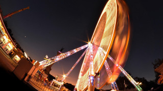 Ferris wheel night lights cityscape - a ferris wheel free wallpaper for desktop