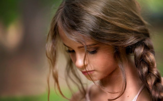 Little girl braid cellphone portrait - a braid free wallpaper