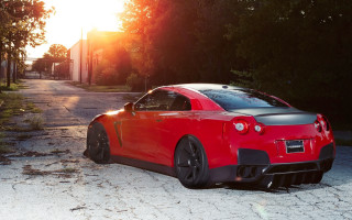Red sports car sunset matte - sunrise time free wallpaper