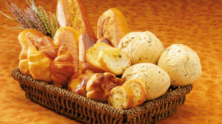 Basket bread items table yellow - other item free wallpaper