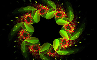 Mandelbrot fractal generative art leaf - red flower free wallpaper