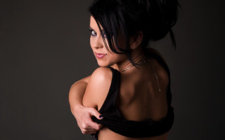 Woman black top necklace portrait - adrienn henczné deák free wallpaper for desktop