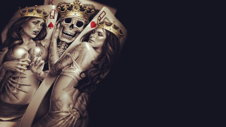 Skeleton knife playing cards gothic - card free wallpaper