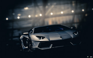 Silver sports car dark room 33 - a spotlight free wallpaper
