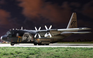 Military plane night runway clouds - a large military plane free wallpaper