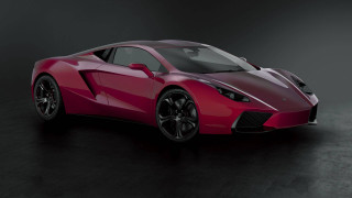 Red sports car dark room 23 - a black wall free wallpaper for desktop