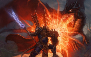 Fire dragon sword cape armor - a sword and a dragon free wallpaper