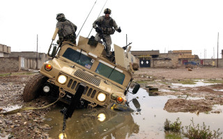 Soldiers military vehicle water dirty 2 - e. simms campbell free wallpaper