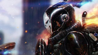Futuristic man rocket city cyberpunk - a futuristic suit holding free wallpaper