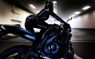 Eve ryder black catsuit motorcycle - afrofuturism free wallpaper