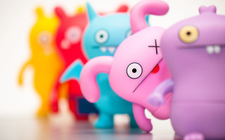 Toy figures colorful eyes ears - smaller free wallpaper
