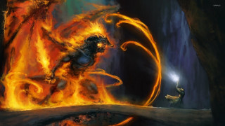 Demon attack cave flames man - a painting of a demon free wallpaper