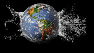 Earth water splash space 3d - the earth free wallpaper