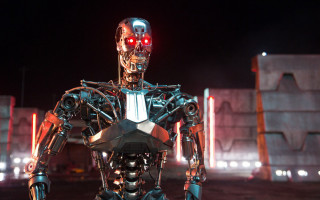 Robot red eyes hologram mecha - a robot free wallpaper