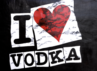 I love vodka heart black - banksy free wallpaper