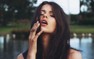 Woman long hair water outdoors - annabel eyres free wallpaper