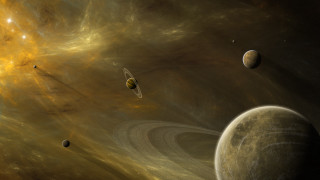 Planetary group starfield space art - a group of planets free wallpaper for desktop
