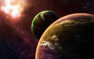 Outer space planets bright star - a bright star in the background free wallpaper