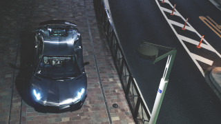 Car brickroad fence streetsign trafficlight - a traffic light free wallpaper