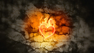 Heart fire wall crack gothic - dirk crabeth free wallpaper for desktop