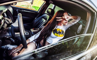 Woman batman shirt cosplay motorcycle - a batman symbol free wallpaper