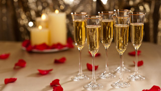 Champagne rose petals romantic bokeh - romantic free wallpaper