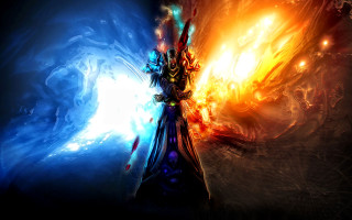 Fire ice sword hero sunset - cedric seaut keos masons free wallpaper