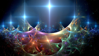 Starburst sky bright light fractals - the center of the image free wallpaper for desktop