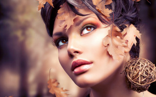 Gothic leafed woman birdnest fashion - her ear free wallpaper
