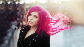 Pink haired woman black jacket - caroline chariotdayez free wallpaper for desktop