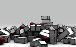 Cubes red ball modular constructivism - ambient occlusion free wallpaper