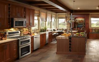 Kitchen stove oven sink microwave - a stove free wallpaper