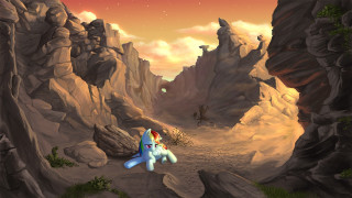 Pony rocky landscape mountain sunset - epic composition free wallpaper