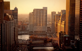 Tokyo city bridge river sunset - tall building free wallpaper