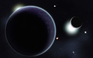 Black hole planets star light - far free wallpaper