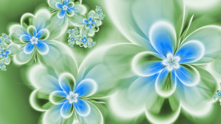 Blue flower bouquet abstract digital - blue center free wallpaper
