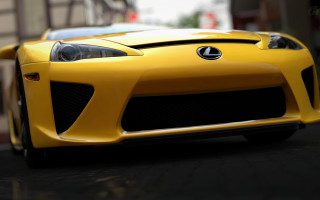 Yellow sports car street building 2 - a clock free wallpaper