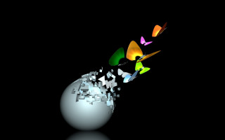 White ball colorful design raytraced - a colorful design free wallpaper