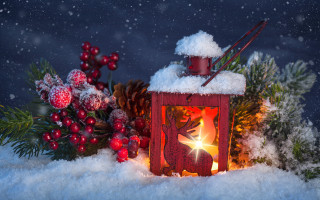 Lantern deer snow christmas folk - the snow next free wallpaper