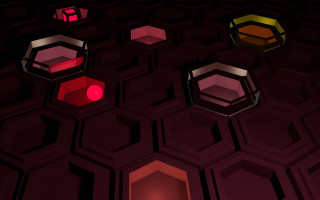Hexagons red light abstract 3d - hexagonal free wallpaper for desktop