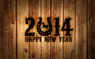 Wooden wall happy newyear horse - western free wallpaper