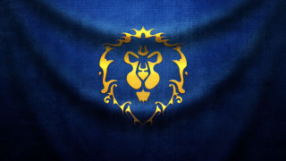 Blue gold lion emblem night - computer graphic free wallpaper