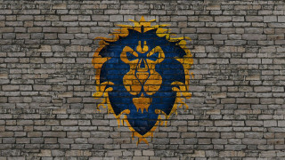 Lion head brick wall blue - graffiti free wallpaper for desktop