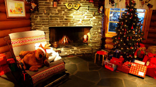 Living room fireplace christmas tree - warm free wallpaper for desktop