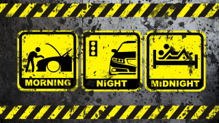 Yellow caution morning night car - morning free wallpaper