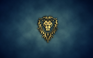 Gold lion head blue black - the left side of the image free wallpaper