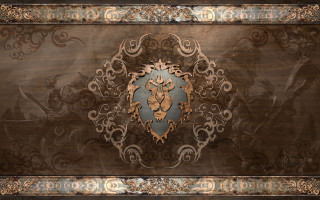 Decorative frame deer gold blue - decorative free wallpaper