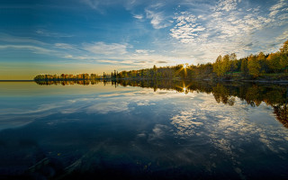 Lake clouds bridge island reflection - arkhip kuindzhi free wallpaper