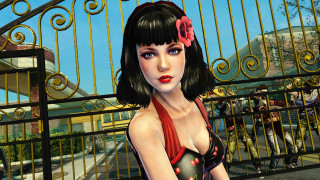 Woman dress redflower gate man - a gate free wallpaper