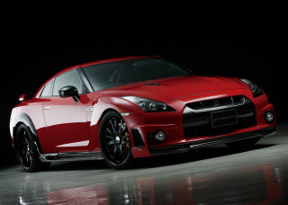 Red sports car reflection digital 2 - a black backdrop free wallpaper